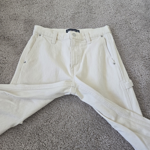 Abercrombie & Fitch Worker Carpenter Rigid Denim Loose Pants size 29×30 … - Picture 5 of 16